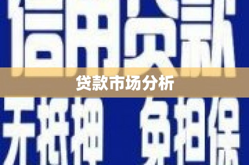 丰县贷款市场分析