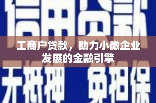 丰县工商户贷款，助力小微企业发展的金融引擎
