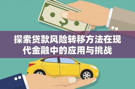 丰县探索贷款风险转移方法在现代金融中的应用与挑战