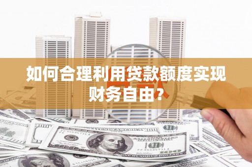 丰县如何合理利用贷款额度实现财务自由？