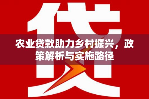 丰县农业贷款助力乡村振兴，政策解析与实施路径