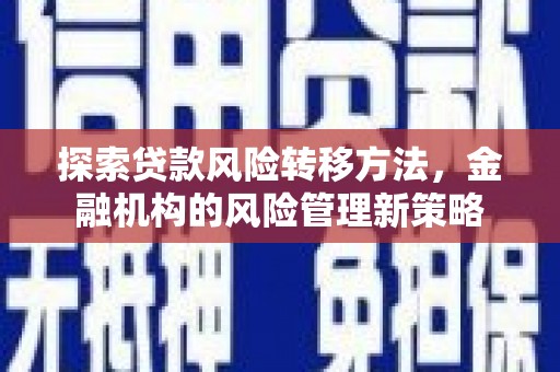 丰县探索贷款风险转移方法，金融机构的风险管理新策略