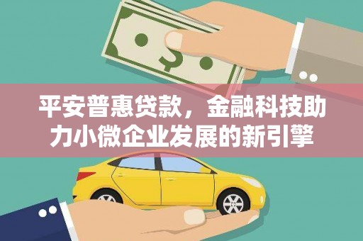 丰县平安普惠贷款，金融科技助力小微企业发展的新引擎
