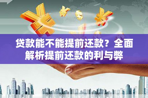 丰县贷款能不能提前还款？全面解析提前还款的利与弊