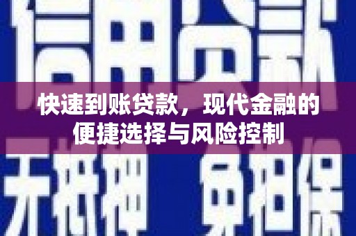 丰县快速到账贷款，现代金融的便捷选择与风险控制