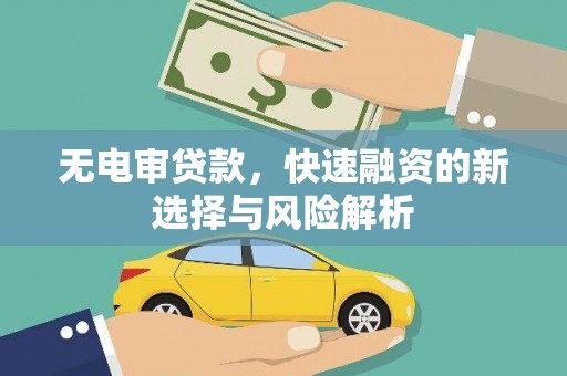 丰县无电审贷款，快速融资的新选择与风险解析