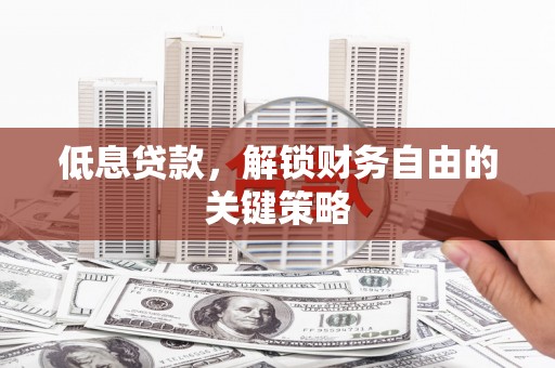 丰县低息贷款，解锁财务自由的关键策略