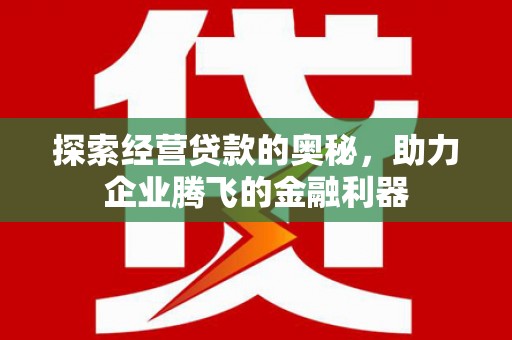 丰县探索经营贷款的奥秘，助力企业腾飞的金融利器