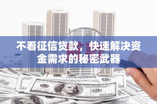 丰县不看征信贷款，快速解决资金需求的秘密武器