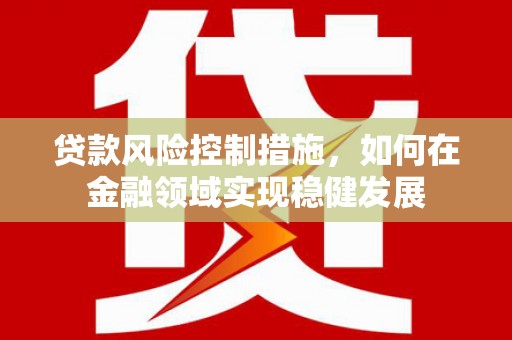 丰县贷款风险控制措施，如何在金融领域实现稳健发展