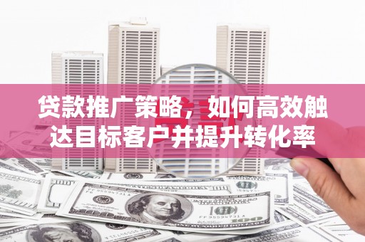 丰县贷款推广策略，如何高效触达目标客户并提升转化率