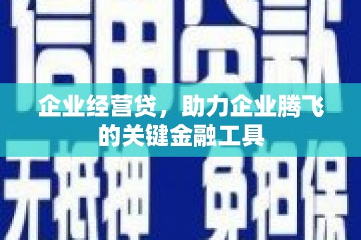 丰县企业经营贷，助力企业腾飞的关键金融工具