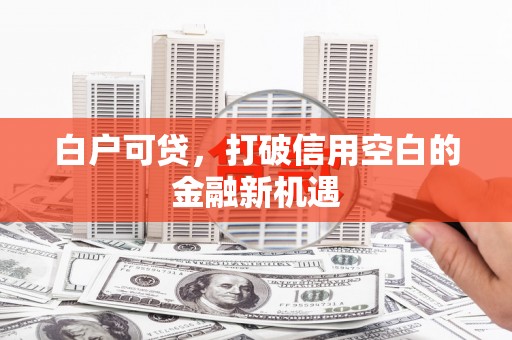 丰县白户可贷，打破信用空白的金融新机遇