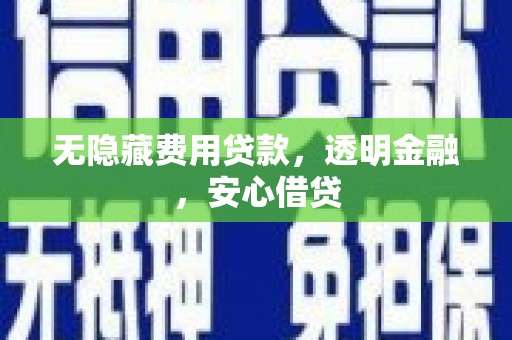 丰县无隐藏费用贷款，透明金融，安心借贷