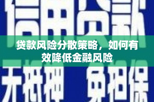 丰县贷款风险分散策略，如何有效降低金融风险
