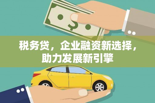 丰县税务贷，企业融资新选择，助力发展新引擎