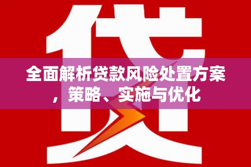 丰县全面解析贷款风险处置方案，策略、实施与优化