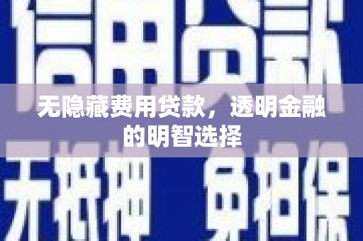 丰县无隐藏费用贷款，透明金融的明智选择