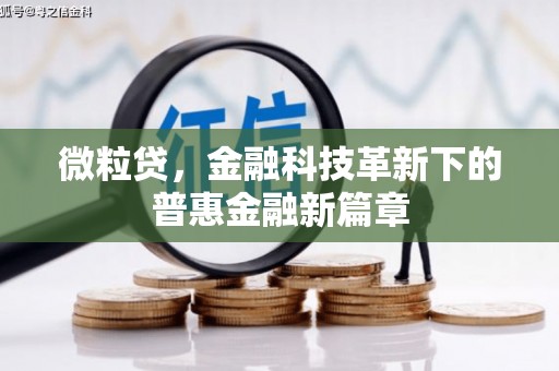 丰县微粒贷，金融科技革新下的普惠金融新篇章