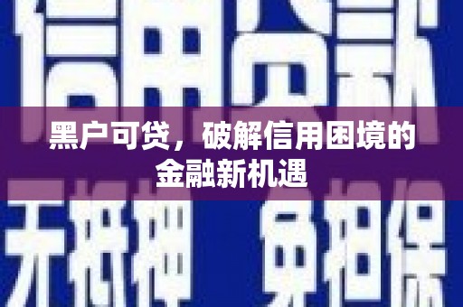 丰县黑户可贷，破解信用困境的金融新机遇