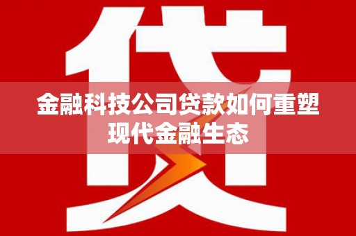 丰县金融科技公司贷款如何重塑现代金融生态